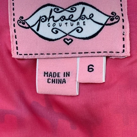 Phoebe Couture | Dress in Yellow Gold Pink Black Silk Geometric Print - Picture 10 of 11